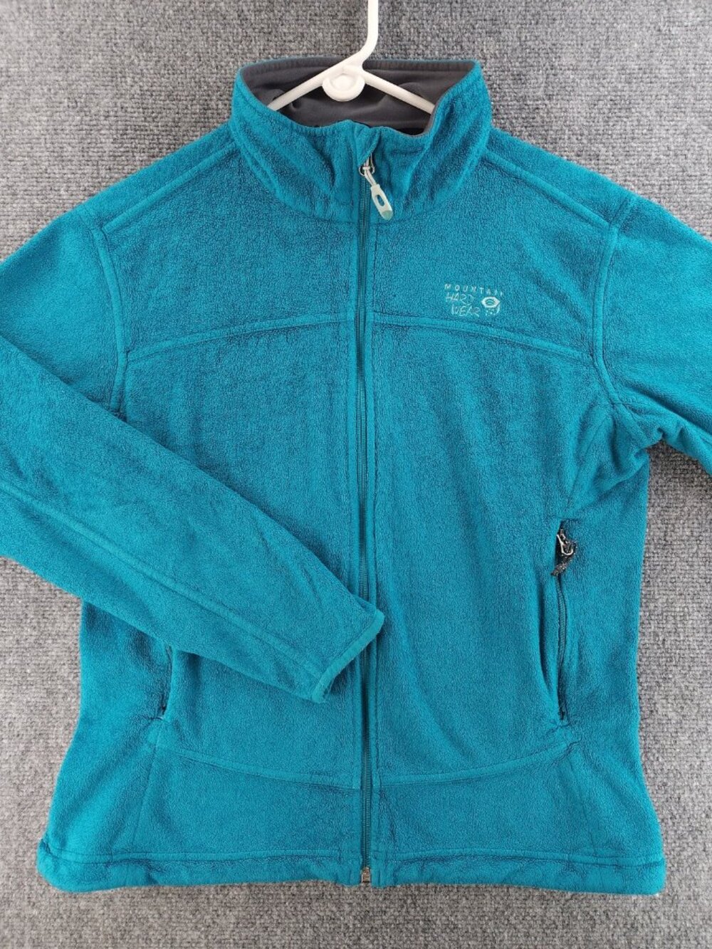 Mountain Hardwear Fleece Women Logo All Polyester Medium Jacket Blue Hiking Gorp
